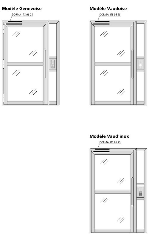 bloc-porte d'entrée types paumelle