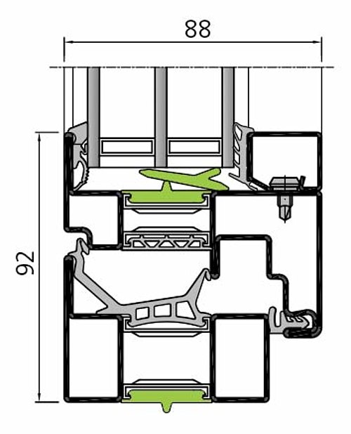 Profile system with high thermal insulation, forster unico Hi