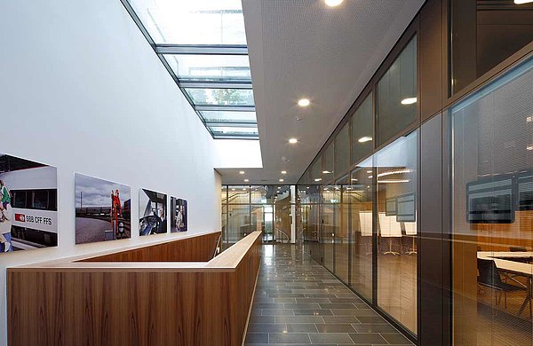 fire-rated doors and screens EI30 and EI60 in all-glass design, forster fuego light 
Westlink, Zurich