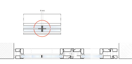 system section butt-joint glazing