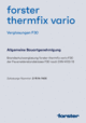 Brandschutzverglasung Feuerwiderstandsklasse F30 forster thermfix vario
