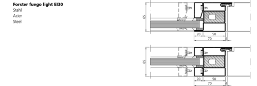 System section EI30 in steel