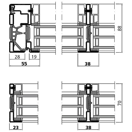 slim window in steel with thermal insulation forster unico XS