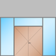 2-flügelige Türe in Glaswand