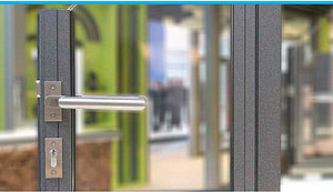 glazed steel door made of slim profiles forster unico XS