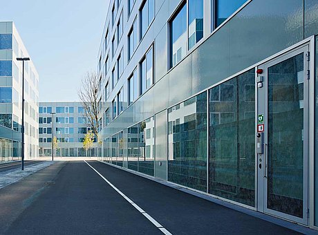 Steel doors and glazing with thermal break and burglary resistance RC2. The used profile system is forster unico. 
Campus Hooglvliet Amsterdam, The Netherlands