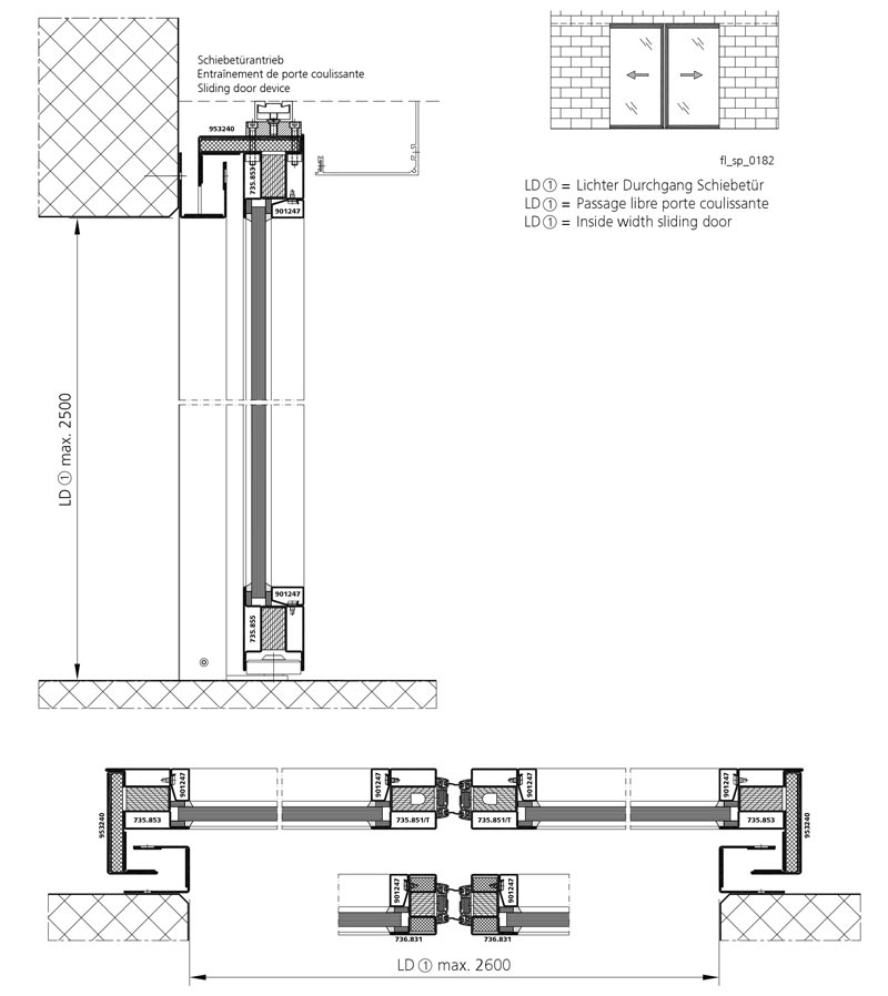 fire-resistant sliding door EI30: Forster Profilsysteme AG, Arbon